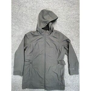 Free Country Softshell Coat Women's 1X Plus Gray Hood Full Zip Pockets Lined